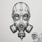 Gas mask, concept art for tattoo, soft whip s… – tattoo sketch (№1755501912_0, 18.08.2025 07:25) — tattoovalue.net