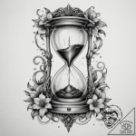 Tattoo design a broken clock or hourglass, wi… – tattoo sketch (№1755503917_0, 18.08.2025 07:58) — tattoovalue.net
