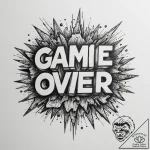 Tattoo sketch a “game over” message made of f… – tattoo sketch (№1755504511_0, 18.08.2025 08:08) — tattoovalue.net