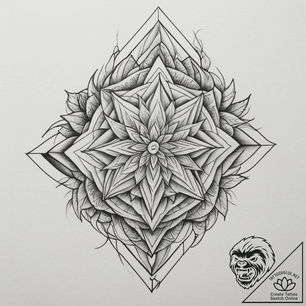 Tattoo sketch a geometric design that complet... - tattoo sketch (№1755505113_0, 18.08.2025 08:18) — tattoovalue.net