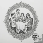 Tattoo design a subtle silhouette of a family… – tattoo sketch (№1755507925_0, 18.08.2025 09:05) — tattoovalue.net