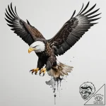 Tattoo design a majestic bald eagle in flight… – tattoo sketch (№1755511953_0, 18.08.2025 10:12) — tattoovalue.net
