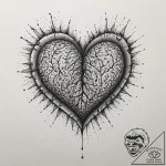 Tattoo design a heart with a subtle fingerpri… – tattoo sketch (№1755512151_0, 18.08.2025 10:15) — tattoovalue.net