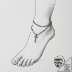 Tattoo sketch a foot with delicate ankle chai… – tattoo sketch (№1755512550_0, 18.08.2025 10:22) — tattoovalue.net
