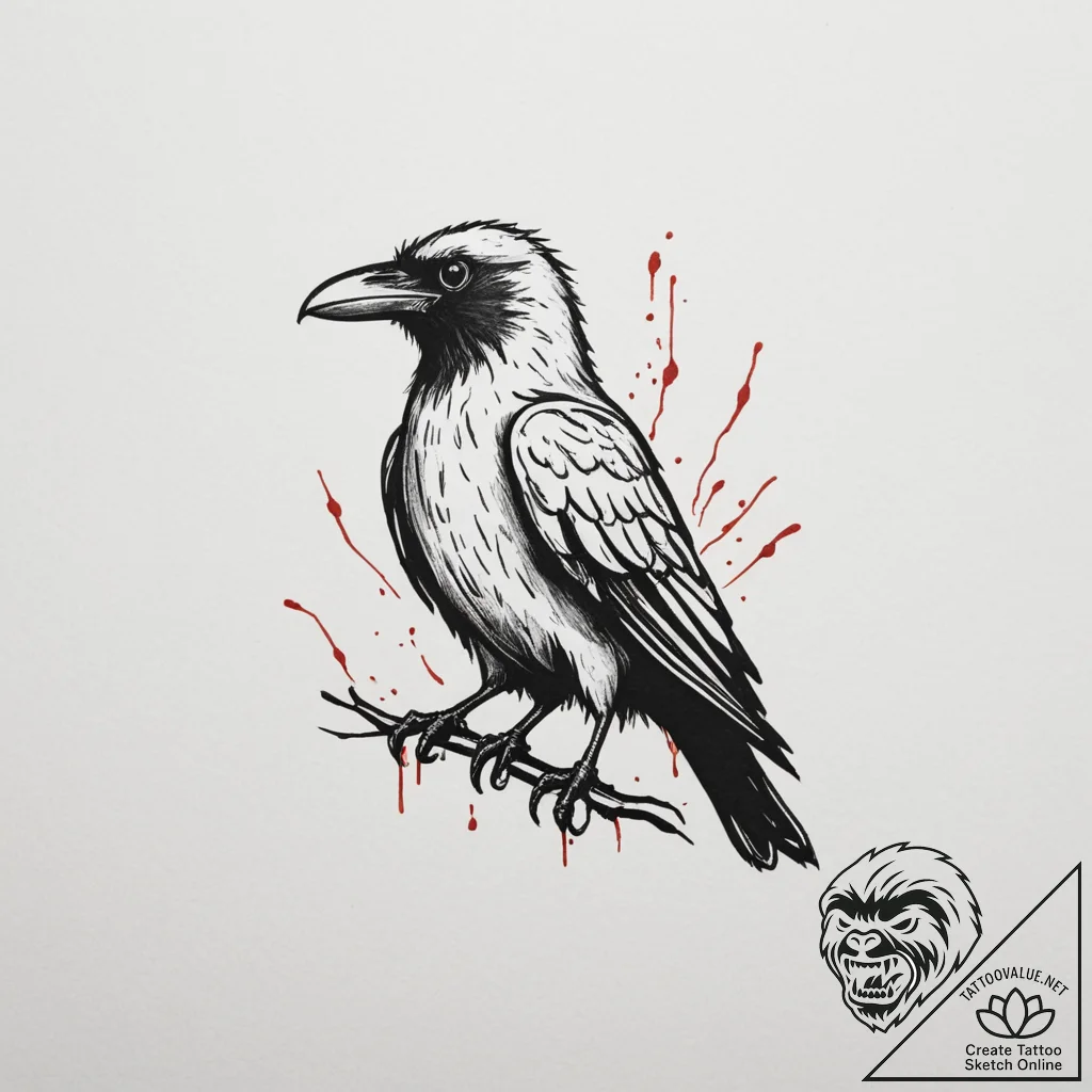 The three-eyed raven from game of thrones, ar... - tattoo sketch (№1755512747_0, 18.08.2025 10:25) — tattoovalue.net