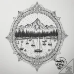 A shot of a harbor filled with sailboats, the… – tattoo sketch (№1755512949_0, 18.08.2025 10:29) — tattoovalue.net