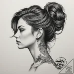 Tattoo sketch a fine line portrait of a woman… – tattoo sketch (№1755513346_0, 18.08.2025 10:35) — tattoovalue.net