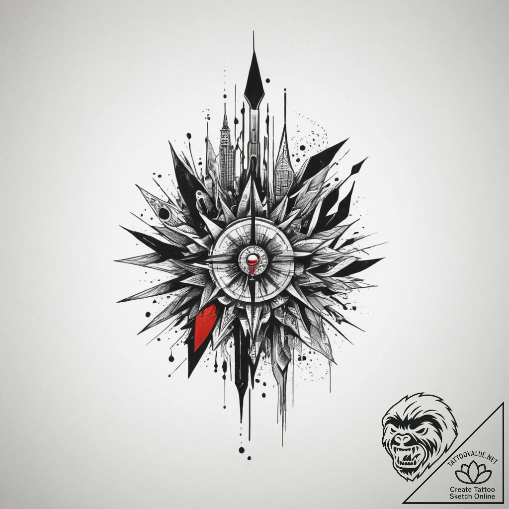 Tattoo design a single glowing pixel blackwor... - tattoo sketch (№1755514934_0, 18.08.2025 11:02) — tattoovalue.net