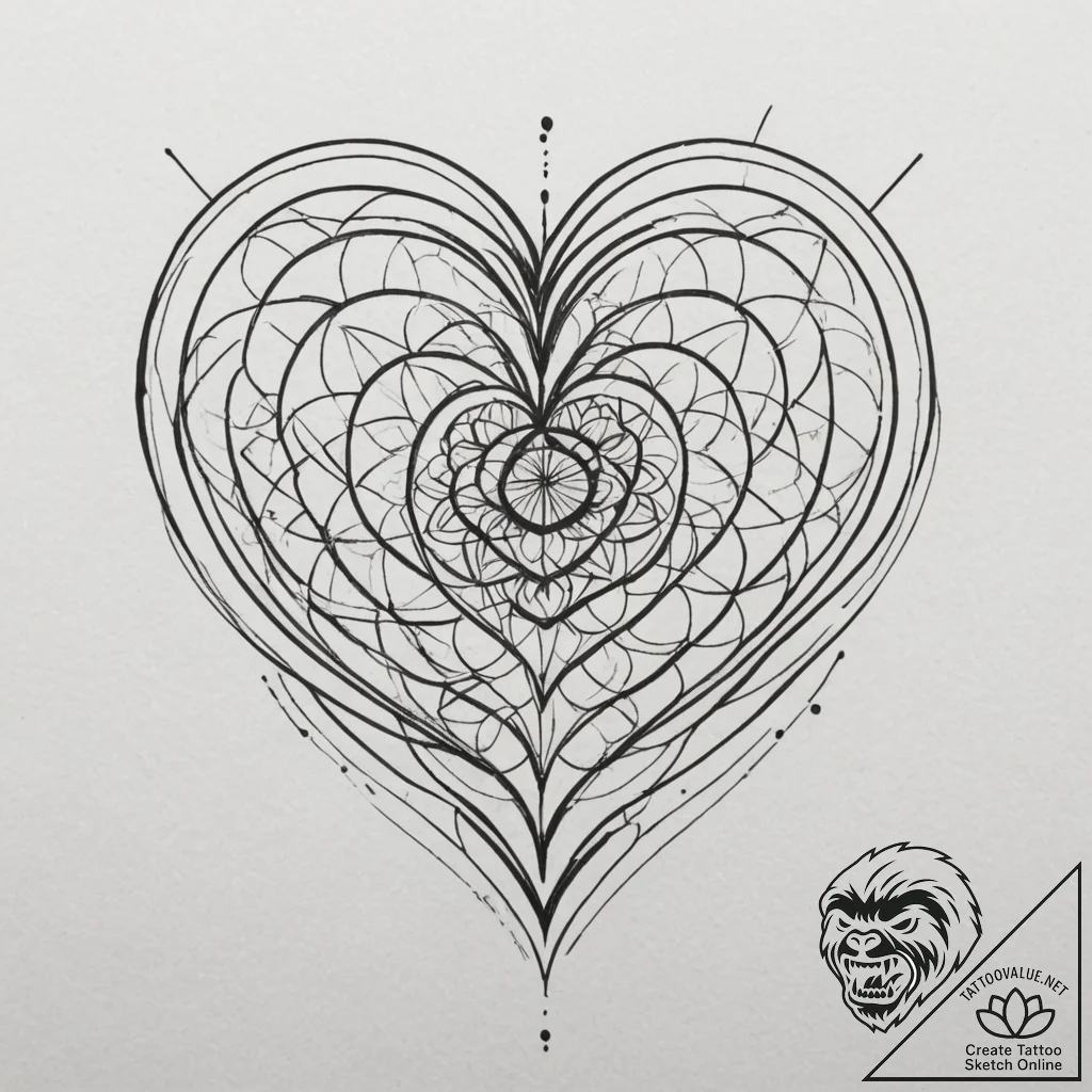 Tattoo design a hand drawing a heart on a mis... - tattoo sketch (№1755515132_0, 18.08.2025 11:05) — tattoovalue.net