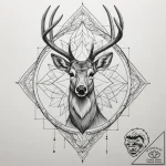 Deer, tattoo line art, black and white sketch… – tattoo sketch (№1755515330_0, 18.08.2025 11:08) — tattoovalue.net