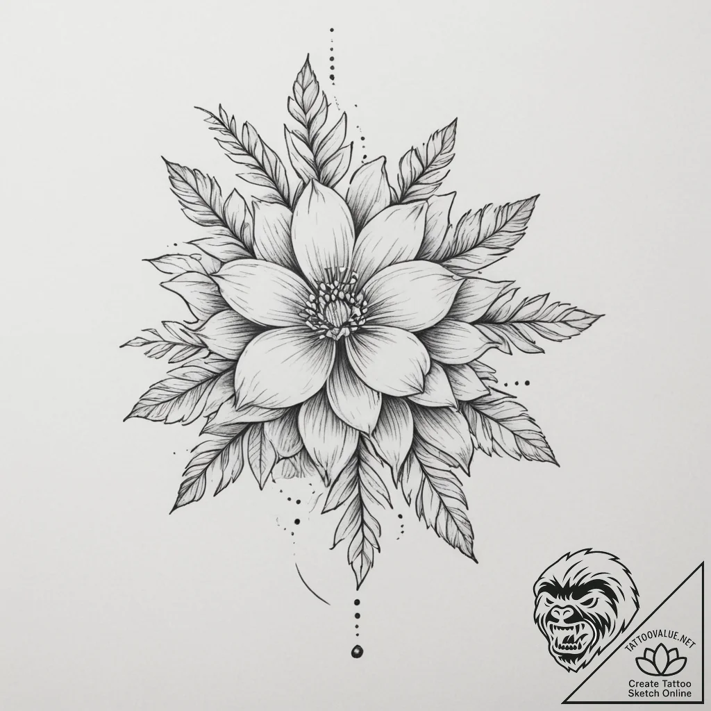Tattoo sketch a word with subtle floral accen... - tattoo sketch (№1755515528_0, 18.08.2025 11:12) — tattoovalue.net