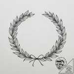Tattoo sketch a number “100%” with a laurel w… – tattoo sketch (№1755516128_0, 18.08.2025 11:22) — tattoovalue.net