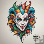 Jester, tattoo sketch design, new school tatt… – tattoo sketch (№1755516327_0, 18.08.2025 11:25) — tattoovalue.net
