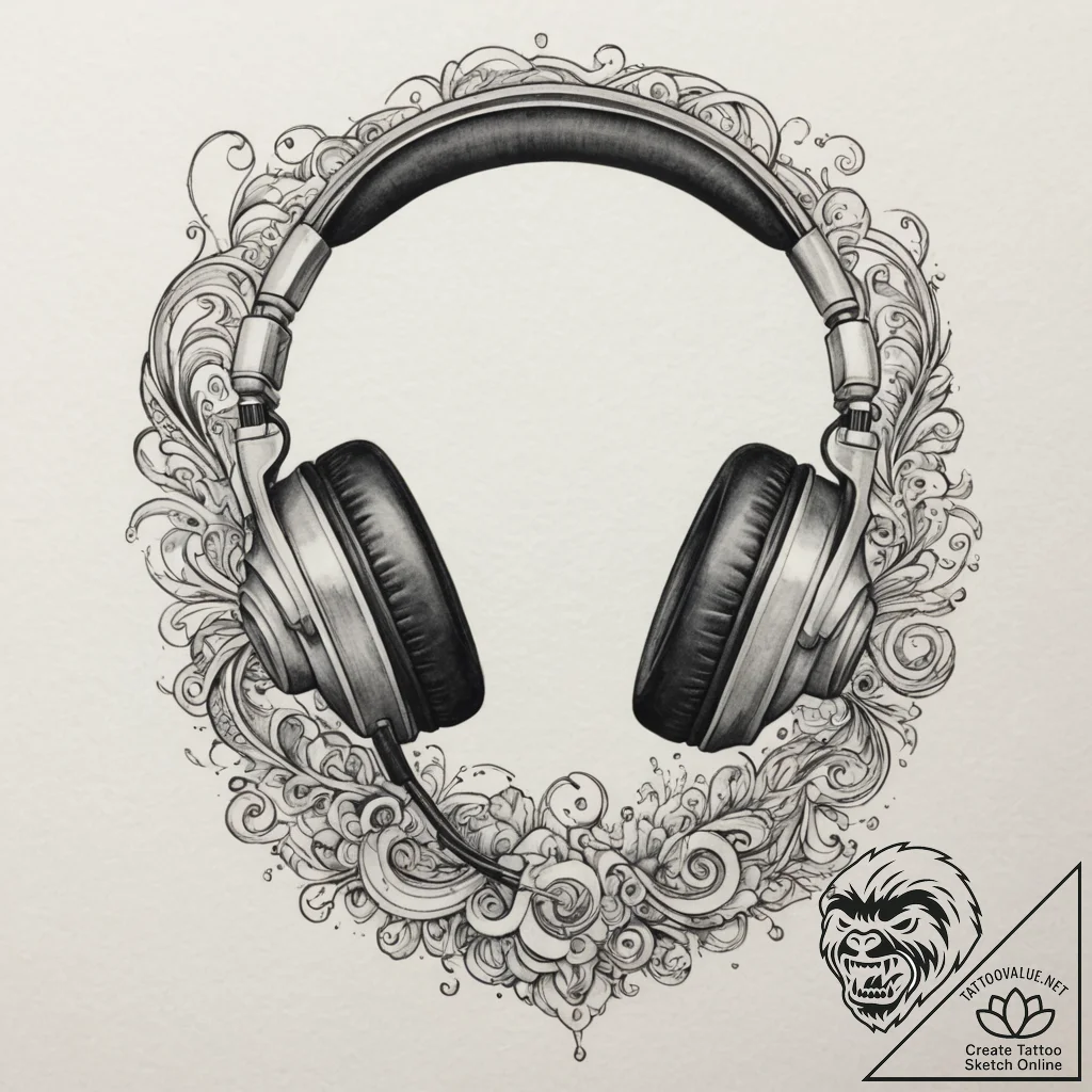 Tattoo sketch a "game sound" wave pattern ema... - tattoo sketch (№1755517525_0, 18.08.2025 11:45) — tattoovalue.net