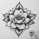 Tattoo design a half-flower on one partner, c… – tattoo sketch (№1755518125_0, 18.08.2025 11:55) — tattoovalue.net