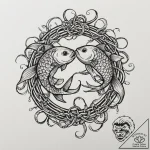 Tattoo design pisces fish, intertwined with c… – tattoo sketch (№1755518723_0, 18.08.2025 12:05) — tattoovalue.net