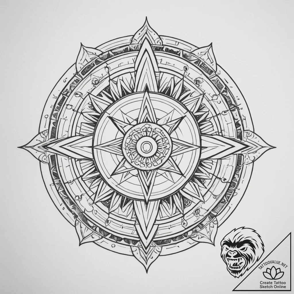 Tattoo sketch a zodiac glyph with a rough, ha... - tattoo sketch (№1755519316_0, 18.08.2025 12:15) — tattoovalue.net