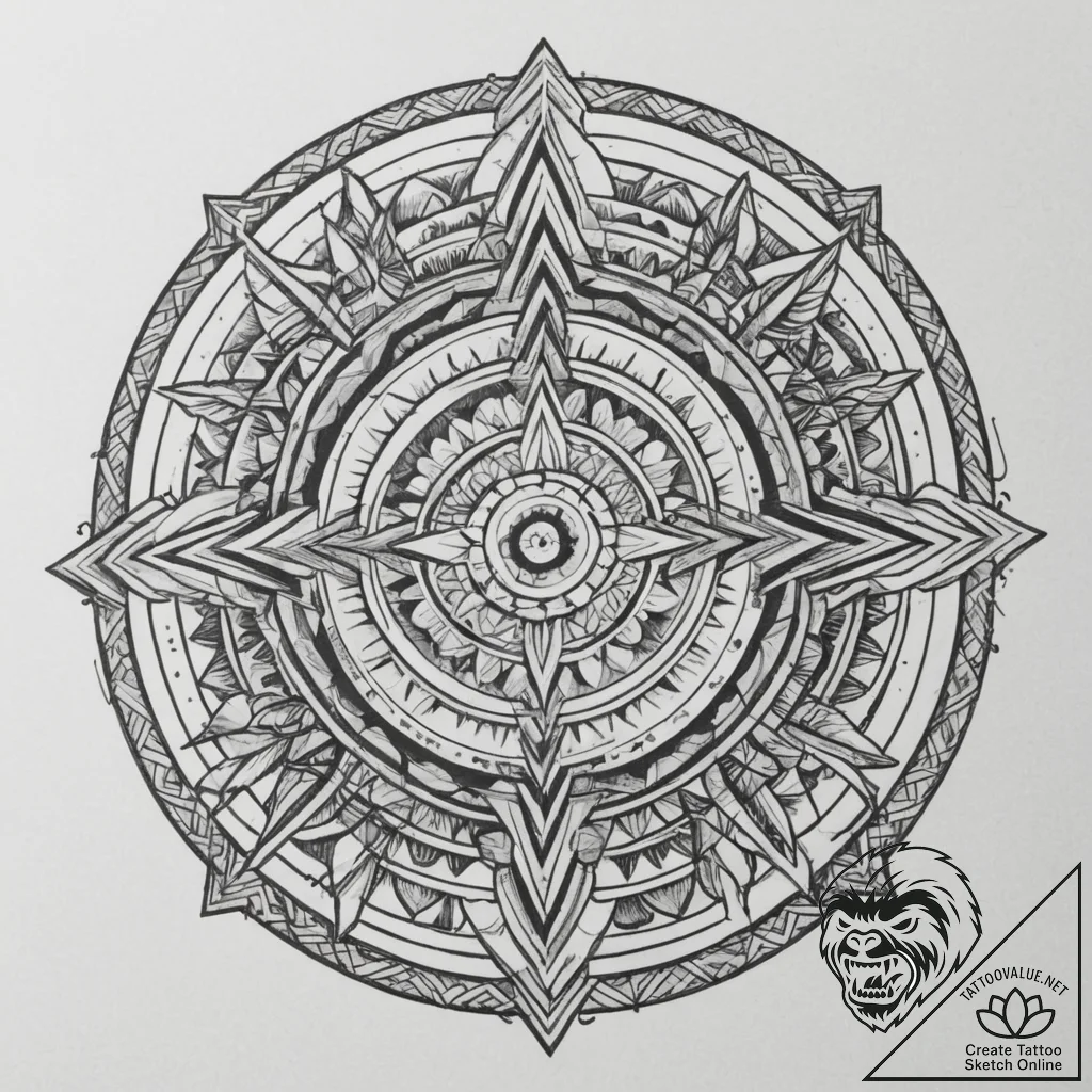Tattoo sketch a "loading" circle with abstrac... - tattoo sketch (№1755520113_0, 18.08.2025 12:28) — tattoovalue.net