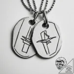 Tattoo sketch two interlocking dog tags formi… – tattoo sketch (№1755520511_0, 18.08.2025 12:35) — tattoovalue.net