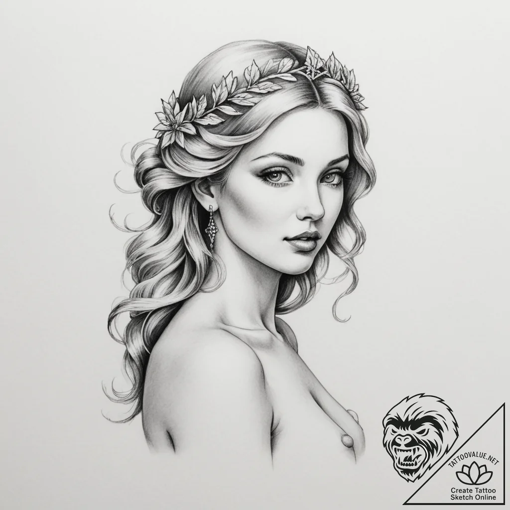 Aphrodite - tattoo sketch (№1755521107_0, 18.08.2025 12:45) — tattoovalue.net