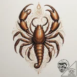 Tattoo design a scorpio scorpion with a singl… – tattoo sketch (№1755522107_0, 18.08.2025 13:01) — tattoovalue.net