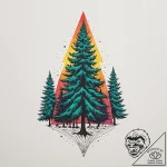 Fir trees, ink illustration for tattoo, vibra… – tattoo sketch (№1755522911_0, 18.08.2025 13:15) — tattoovalue.net