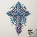 Tattoo design a soft blend of blues and purpl… – tattoo sketch (№1755523111_0, 18.08.2025 13:18) — tattoovalue.net