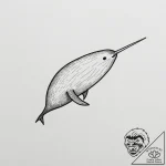 Narwhal, tattoo drawing outline, on a clean w… – tattoo sketch (№1755523509_0, 18.08.2025 13:25) — tattoovalue.net