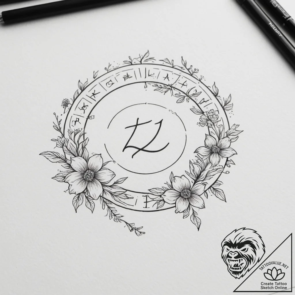Tattoo sketch a zodiac symbol with a tiny, co... - tattoo sketch (№1755538160_0, 18.08.2025 17:29) — tattoovalue.net