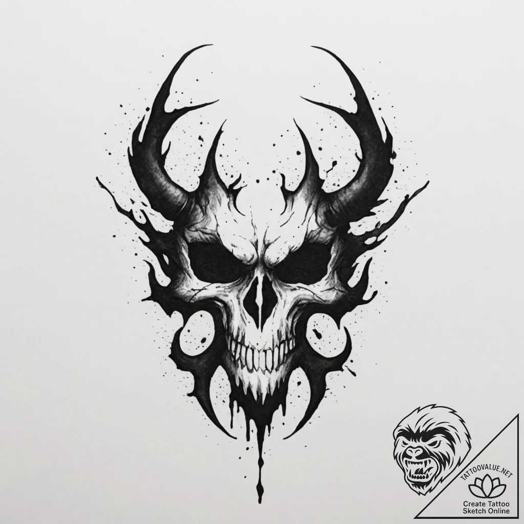 A rorschach inkblot test - tattoo sketch (№1755540471_0, 18.08.2025 18:07) — tattoovalue.net