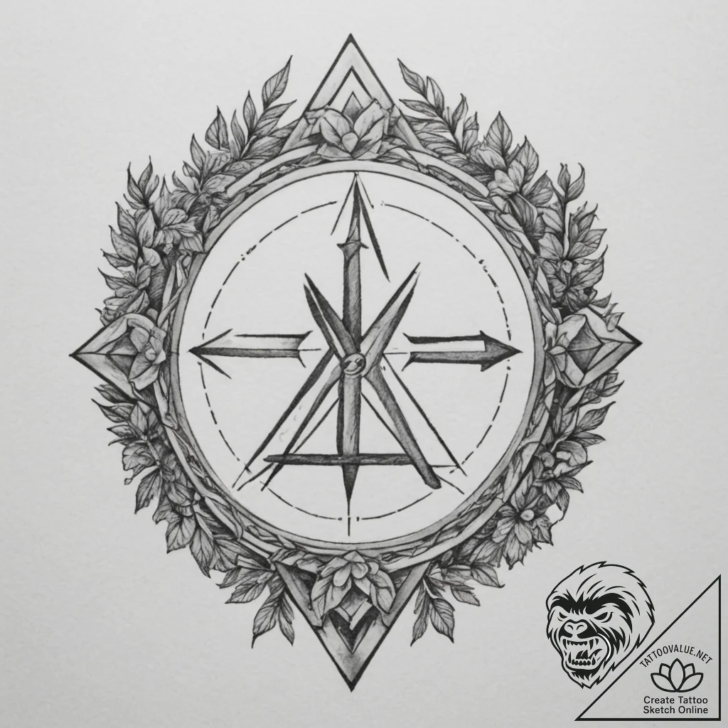 125. tattoo sketch: "lelya" rune surrounded b... - tattoo sketch (№1755541659_0, 18.08.2025 18:27) — tattoovalue.net
