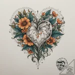 Tattoo design a pixelated heart that is also… – tattoo sketch (№1755542455_0, 18.08.2025 18:40) — tattoovalue.net