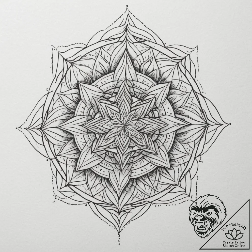 Tattoo sketch a fine line depiction of a crys... - tattoo sketch (№1755542851_0, 18.08.2025 18:47) — tattoovalue.net