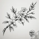 Tattoo design a delicate cherry blossom branc… – tattoo sketch (№1755543049_0, 18.08.2025 18:50) — tattoovalue.net