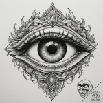 Tattoo design a powerful and serene eye, conv… – tattoo sketch (№1755543643_0, 18.08.2025 19:00) — tattoovalue.net