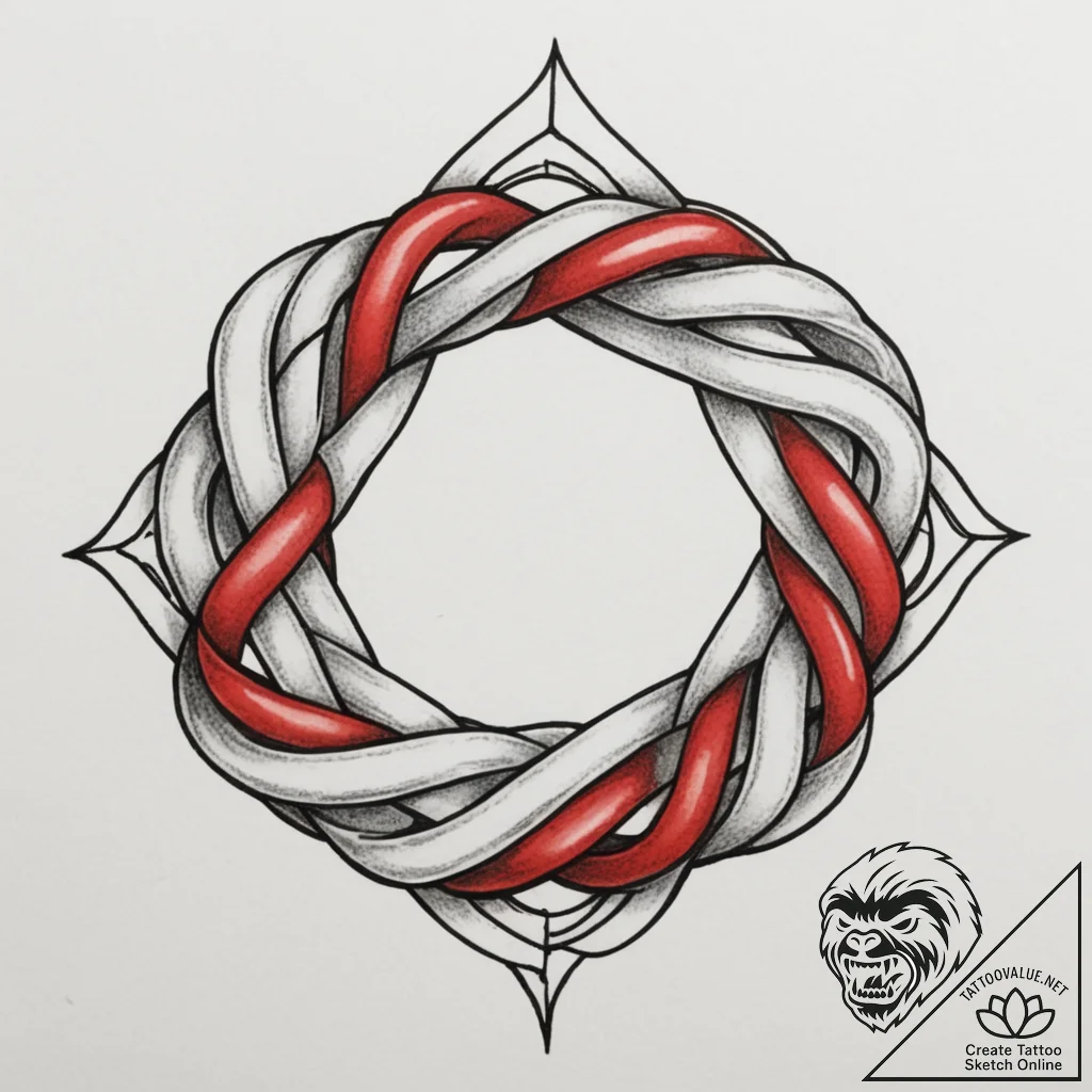 Tattoo sketch a strong, defensive knot or int... - tattoo sketch (№1755544637_0, 18.08.2025 19:17) — tattoovalue.net
