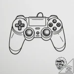 Tattoo design a clean outline of a game contr… – tattoo sketch (№1755545033_0, 18.08.2025 19:23) — tattoovalue.net