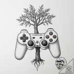Tattoo sketch a controller’s analog stick tra… – tattoo sketch (№1755545231_0, 18.08.2025 19:27) — tattoovalue.net