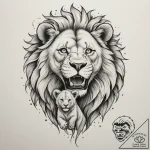 Tattoo design a powerful lion or bear protect… – tattoo sketch (№1755545826_0, 18.08.2025 19:37) — tattoovalue.net