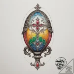 Faberge egg, ink illustration for tattoo, vib… – tattoo sketch (№1755546221_0, 18.08.2025 19:43) — tattoovalue.net