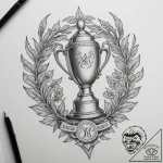 Tattoo sketch a championship trophy with intr… – tattoo sketch (№1755547219_0, 18.08.2025 20:00) — tattoovalue.net