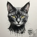 Tattoo sketch a stylized black cat, alluring… – tattoo sketch (№1755547613_0, 18.08.2025 20:06) — tattoovalue.net