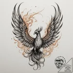 Tattoo design a phoenix rising from abstract… – tattoo sketch (№1755548009_0, 18.08.2025 20:13) — tattoovalue.net