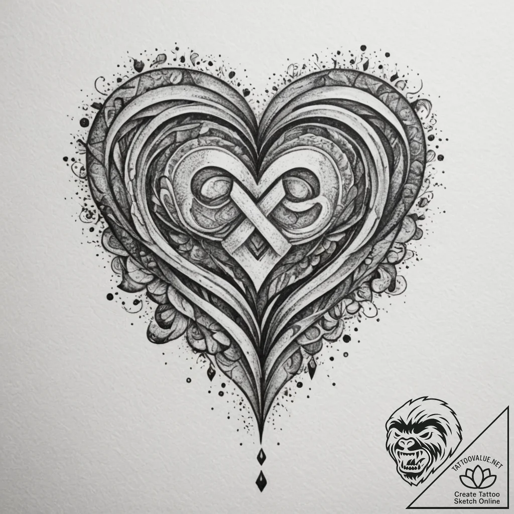 Tattoo design initials intertwined with a sma... - tattoo sketch (№1755548406_0, 18.08.2025 20:20) — tattoovalue.net