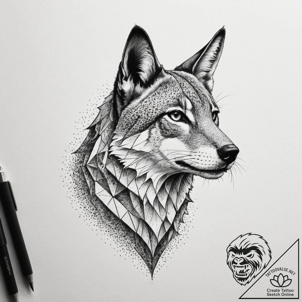 Tattoo sketch a fine line animal silhouette o... - tattoo sketch (№1755549001_0, 18.08.2025 20:30) — tattoovalue.net