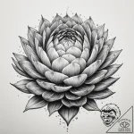 A close-up of a blooming artichoke flower., c… – tattoo sketch (№1755550190_0, 18.08.2025 20:49) — tattoovalue.net