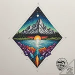 Crystal cave, ink illustration for tattoo, on… – tattoo sketch (№1755551770_0, 18.08.2025 21:16) — tattoovalue.net
