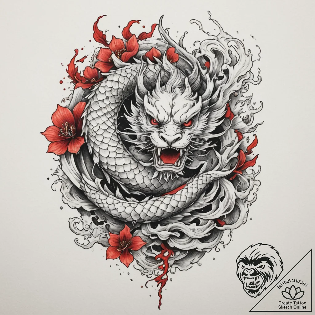 Tattoo sketch an abstract depiction of contro... - tattoo sketch (№1755552365_0, 18.08.2025 21:26) — tattoovalue.net