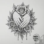 Tattoo design a stylized drawing of a family… – tattoo sketch (№1755552968_0, 18.08.2025 21:36) — tattoovalue.net