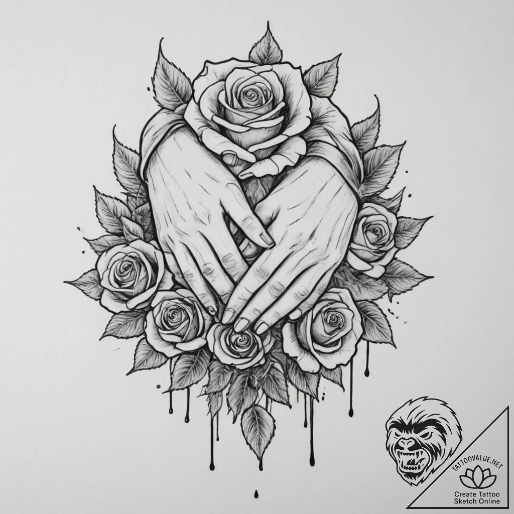 Tattoo design a stylized drawing of a family... - tattoo sketch (№1755552968_0, 18.08.2025 21:36) — tattoovalue.net